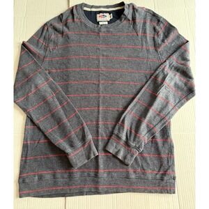Grayers Men's Gray  Red Striped Sweater Large